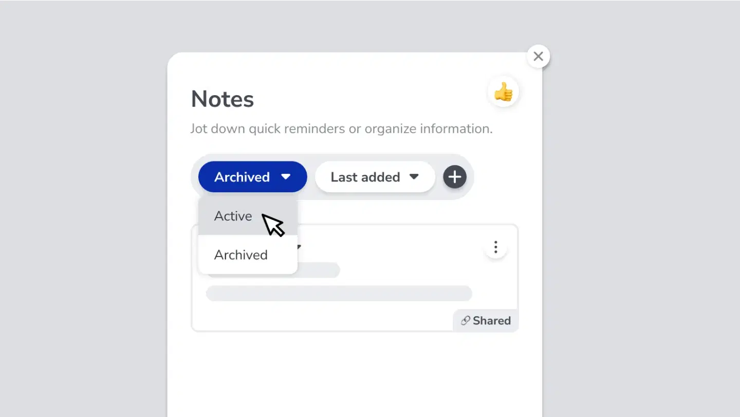 Active Notes Filter