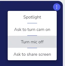 Turn mic off menu